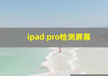 ipad pro检测屏幕